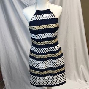 Lily: Fabulous Navy, Gold & White nautical dress!